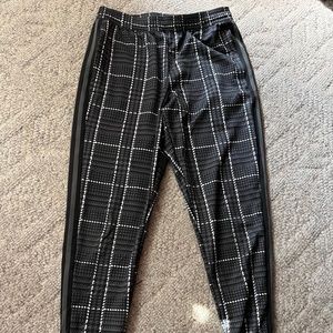 Men’s Black Checked Adidas Pants- Size Medium